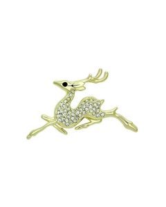 JCE2859 Flash Gold White Metal Brooches with Top Grade Crystal in Multi Color
