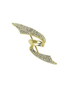 JCE2940 Flash Gold White Metal Brooches with Top Grade Crystal in Clear