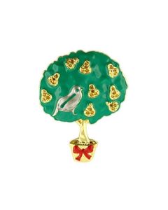 JCE834 Gold+Rhodium White Metal Brooches with Top Grade Crystal in Topaz