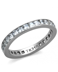 JCE2344G IP Gold(Ion Plating) Stainless Steel Ring with AAA Grade CZ in Clear