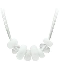JCE024 Resin Necklace with Synthetic Synthetic Stone in White