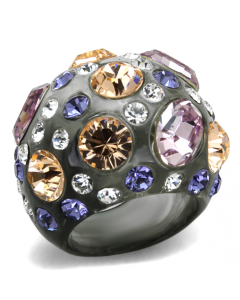 JCE114 Resin Ring with Top Grade Crystal in Multi Color